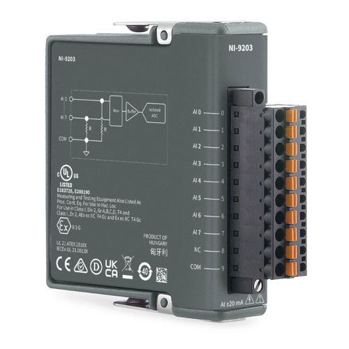 Módulo de entrada de 8 canais - NI-9203 - NATIONAL INSTRUMENTS - de segurança / de corrente / programável