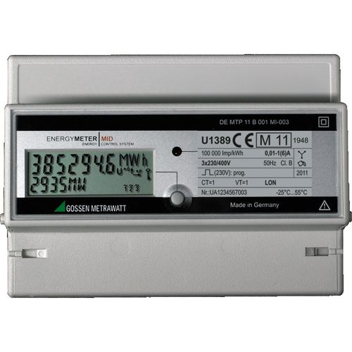 Medidor de energia elétrica monofásico - U1281 ... U1389 MID series - GOSSEN METRAWATT GmbH - trifásico / para trilho DIN / MODBUS