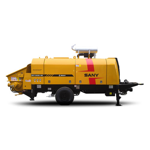 Bomba de concreto montada em carreta - HBT12020C-5S - SANY - para obras / de pistão / resistente à abrasão