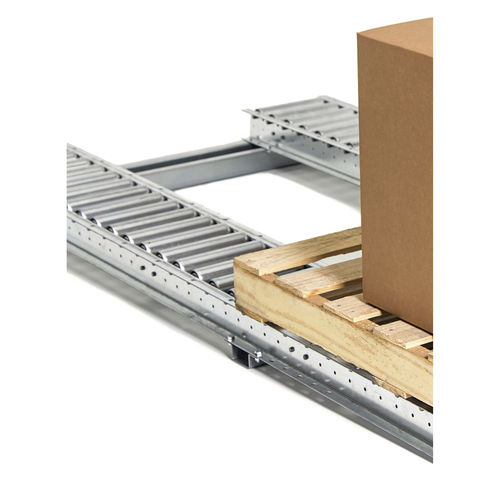 Sistema de armazenamento dinâmico - pallet track - UNEX Manufacturing - regulável / para cargas médias / para caixas