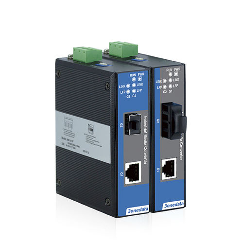 Conversor multimídia gigabit - IMC101GT Series - 3onedata Co.,Ltd. - Ethernet / para trilho DIN
