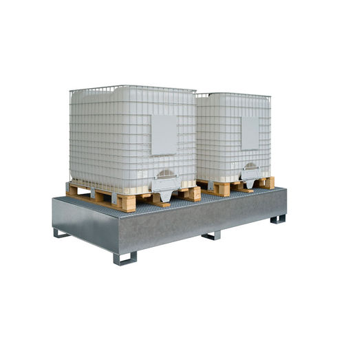 Palete de contenção para contentor IBC - TC 2 - Saebu Morsbach GmbH - 4 tambores / metálica / com grelha galvanizada