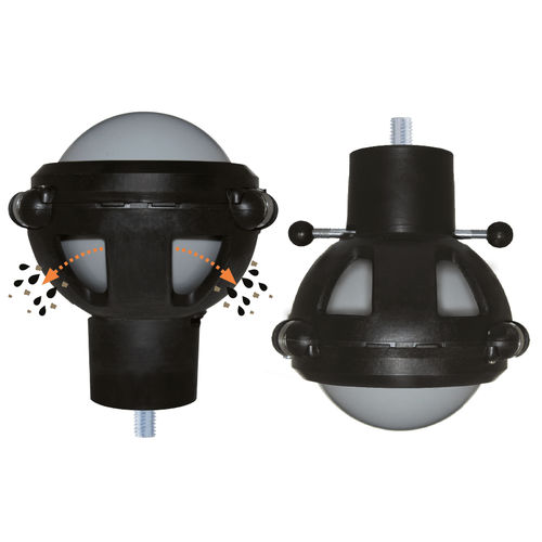Rodízio fixo - OC10 series - Omnitrack - haste com rosca / esférico / em material plástico
