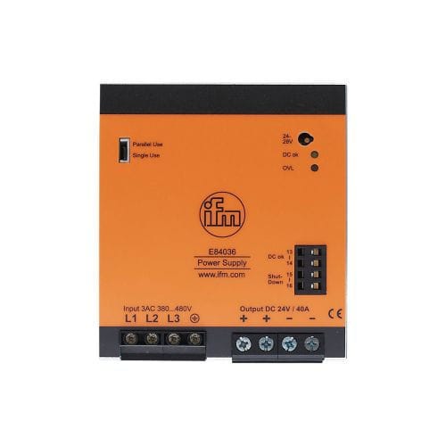 Fonte de alimentação elétrica para trilho DIN - E84036 - ifm electronic - CA/CC / regulada / chaveada