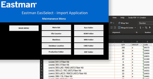 Software de aproveitamento - EasiSelect - Eastman Machine Company - de controle / para máquina de corte / para têxteis