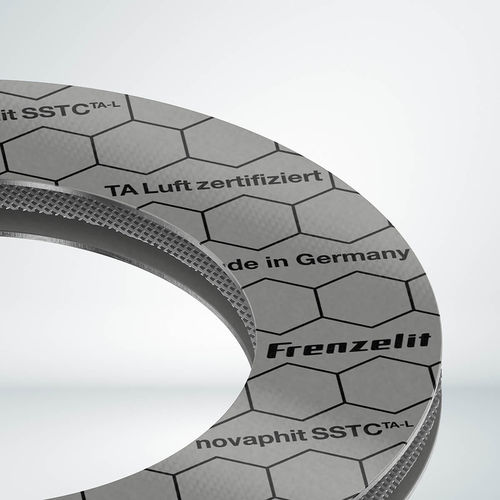 Papelão hidráulico em grafite - novaphit® SSTCTA-L - Frenzelit - em grafite expandida / metálico / em aço