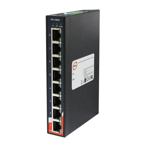 Switch de rede não gerenciável - IPS-1080A - Oring Industrial Networking Corp. - 8 portas / 10/100BaseT(X) / para trilho DIN