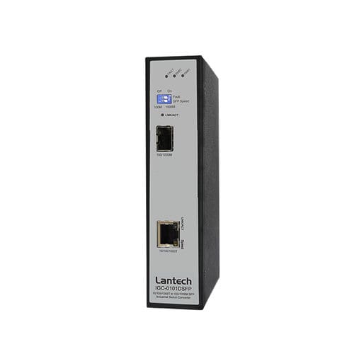 Switch conversor inteligente - IGC-0101DSFP series - Lantech Communications Europe GmbH - 2 portas / Ethernet / para trilho DIN