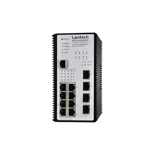 Switch de rede gerenciável - IPES-3408GSFP series - Lantech Communications Europe GmbH - 12 portas / Gigabit / de nível 2
