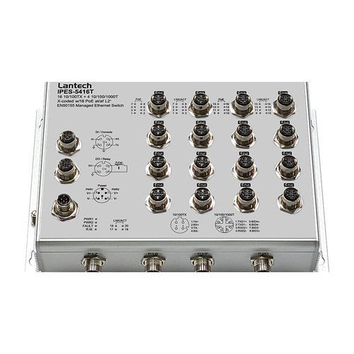 Switch de rede gerenciável - I(P)ES-5416T series - Lantech Communications Europe GmbH - 16 portas / PoE / EN50155