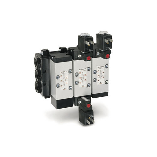 Válvula direcional pneumática de acionamento pneumático - 9 series - CAMOZZI AUTOMATION - acionada por solenoide / de 5/2 vias / de 5/3 vias