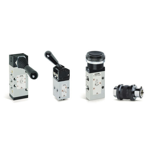 Válvula direcional pneumática spool - 1, 3, 4, VMS series - CAMOZZI AUTOMATION - tipo poppet / de acionamento manual / 3/2 vias