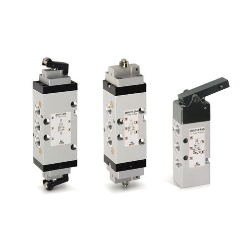 Válvula direcional pneumática spool - 3, 4 series - CAMOZZI AUTOMATION - de acionamento mecânico / 3/2 vias / de 5/2 vias