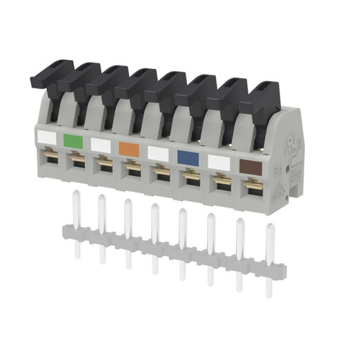Borne para circuitos impressos - SP02508HDNC ASP0250804-004 - METZ CONNECT - com alavanca / de mola / cinza