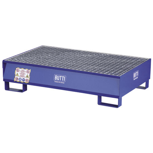 Bacia de contenção 2 tambores - 822E - BUTTI - em aço / com grelha galvanizada / com grade de piso removível