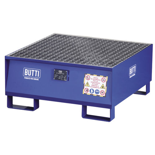 Bacia de contenção 1 tambor - 821E - BUTTI - em aço / com grelha galvanizada / com grade de piso removível