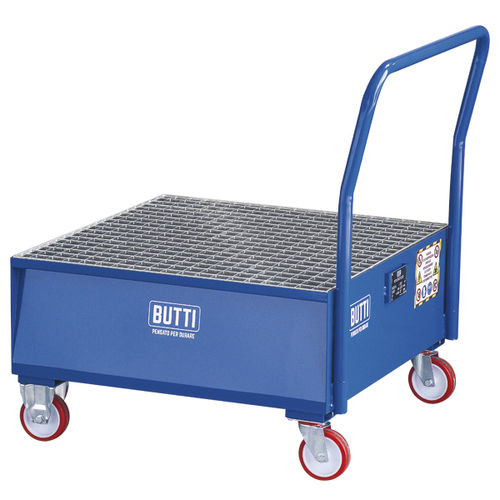 Bacia de contenção 1 tambor - 821ER - BUTTI - em aço / com grelha galvanizada / móvel