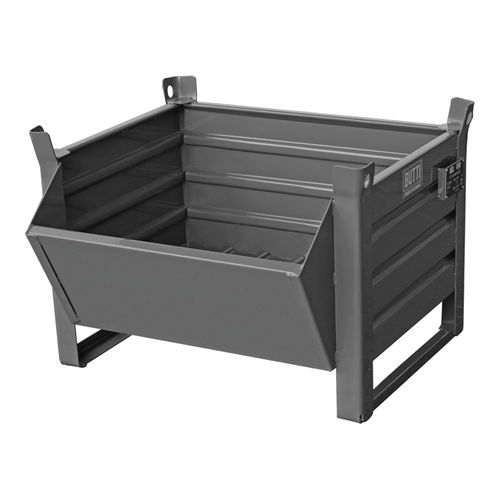 Caixa com abertura frontal metálica - 622L - BUTTI - de armazenamento / empilhável / com abertura frontal
