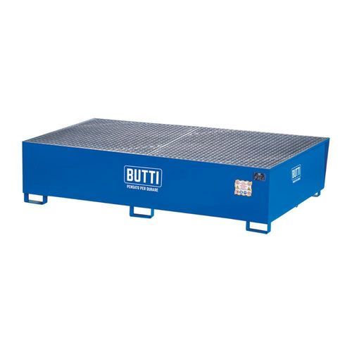 Bacia de contenção para prateleira - 8080V4C - BUTTI - em aço / com grelha galvanizada / com grade de piso removível
