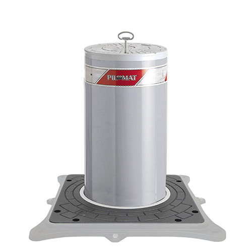 Pilarete rebatível semiautomático - 275/P 500SA - PILOMAT - pneumático / em aço inoxidável / para zona pedonal