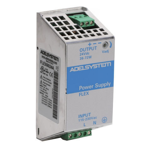 Fonte de alimentação elétrica para trilho DIN - FLEX6024A - ADELSYSTEM - CA/CC / com saída simples / estabilizada