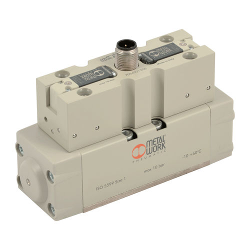 Válvula direcional pneumática pneumática - ISV  - METAL WORK - acionada por solenoide / de 5/2 vias / de 5/3 vias