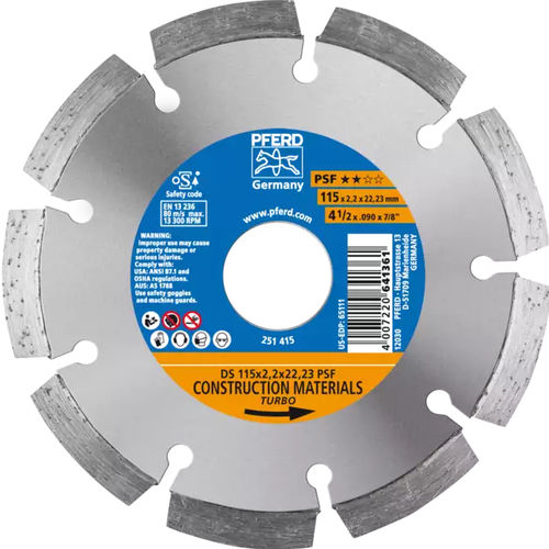 Disco de corte para pedra - PSF - PFERD - para concreto