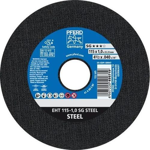 Disco de corte para aço - EHT 115-1,0 SG - PFERD - fino / para esmerilhadeira angular / para máquinas portáteis