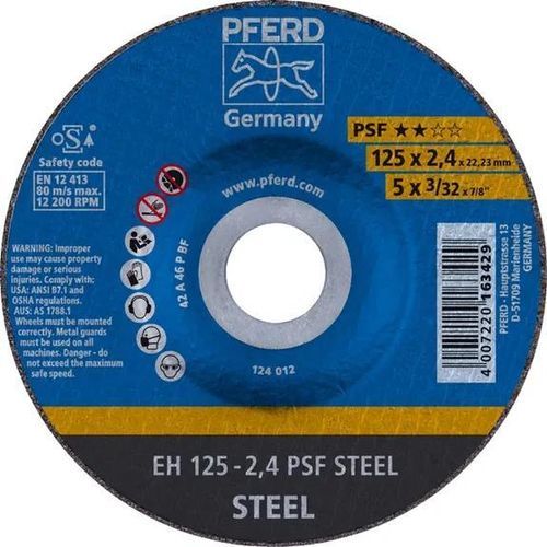 Disco de corte para aço - EH 125-2,4 PSF - PFERD - de óxido de alumínio / de resina