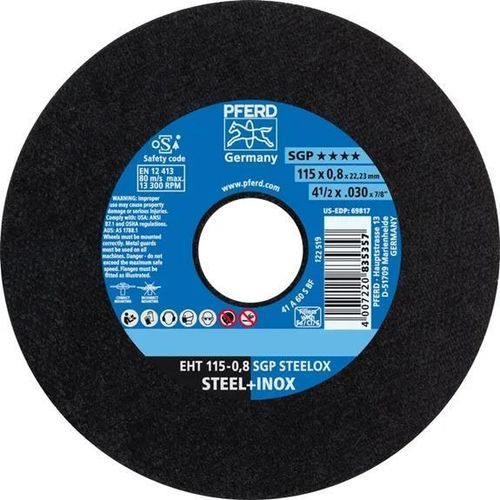 Disco de corte para aço - EHT 115-0,8 SGP - PFERD - para aço inoxidável / fino
