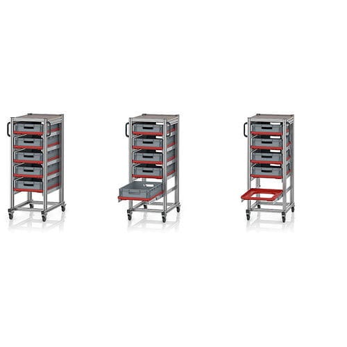 Carrinho para caixas euro - SE series - AUER Packaging GmbH - de transporte / em alumínio / com prateleiras