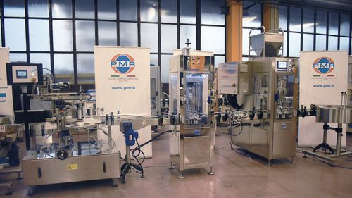 Envasadora-tampadora-rotuladora de emulsão - RTE2U - PMR System Group - linear / para produtos cosméticos / de frascos
