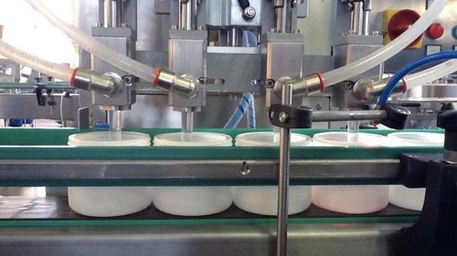 Envasadora-tampadora-rotuladora automática - RTE4U - PMR System Group - para gel coat / para líquidos de alta viscosidade / para boiões
