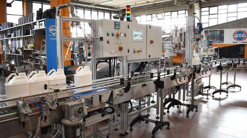 Envasadora-tampadora-rotuladora para tintas e pinturas - RT1U - PMR System Group - automática / em linha / para produtos fitossanitários