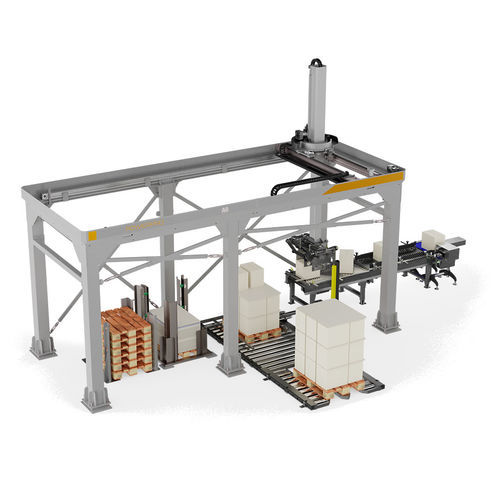 Paletizador tipo pórtico - POWER PAQ - TMG Impianti S.p.a. - de bandejas / para caixas de papelão / para tanque