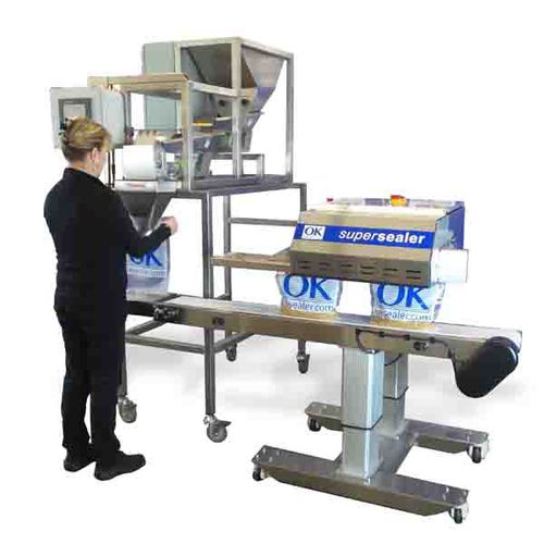 Envasadora-seladora semiautomática - Supersealer SB20 WS - OK International - linear / para produtos alimentares / para a indústria alimentícia