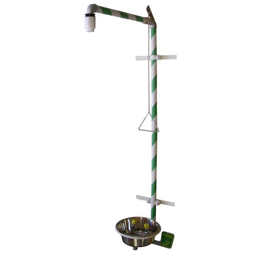Chuveiro de segurança de parede - MB 150/30 W - Matcon B.V. - em material plástico / com lava-olhos / para ambiente interno