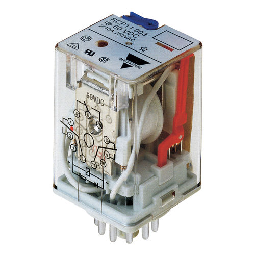 Relé eletromecânico CA - RCP11003110VDC - CARLO GAVAZZI - 3 NA/NF / compacto / de encaixe