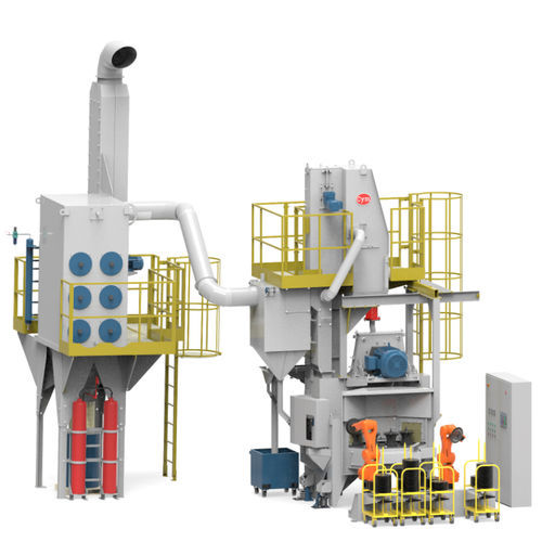 Máquina de shot peening com mesa giratória - Cym Materiales - de turbina / para metais / com carregamento