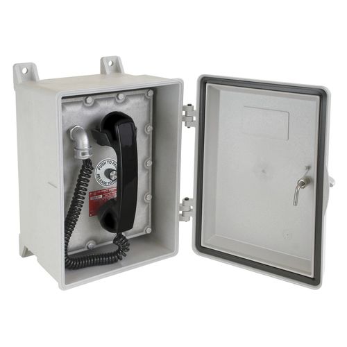 Telefone de emergência call-box analógico - 7805-001 - GAI-TRONICS - para ambiente externo / de parede / com porta de proteção