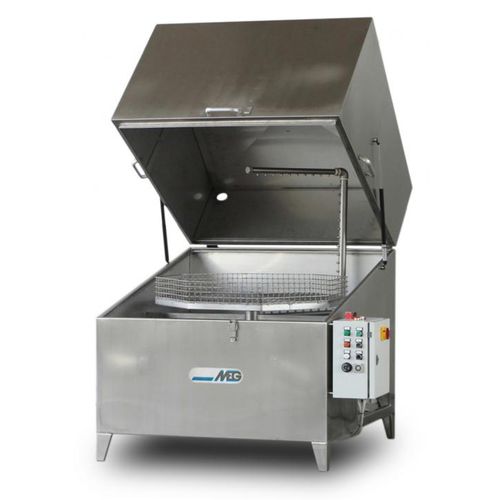 Máquina de limpeza por aspersão - X series - MEG - em aço inoxidável / com secagem / com cesto rotativo
