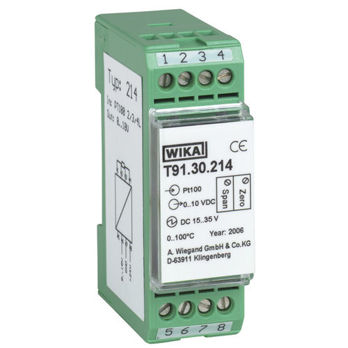 Transmissor de temperatura para trilho DIN - T91.30 - WIKA Alexander Wiegand SE & Co. KG - Pt100 / Pt1000 / com termopar