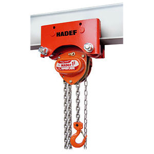 Talha manual de corrente - 27/12 HR - HADEF - com carro trolley