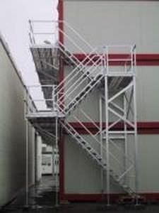 Escada fixa reta - Mauderer Alutechnik - de alumínio / para construção pré-fabricada
