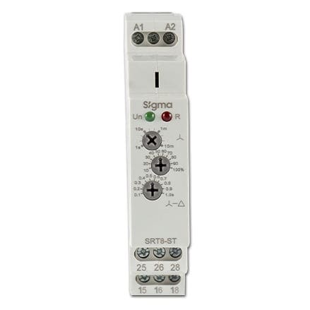Relé temporizado com retardo na energização (on delay) - SIGMA ELEKTRIK - para montar em trilho DIN / para motor