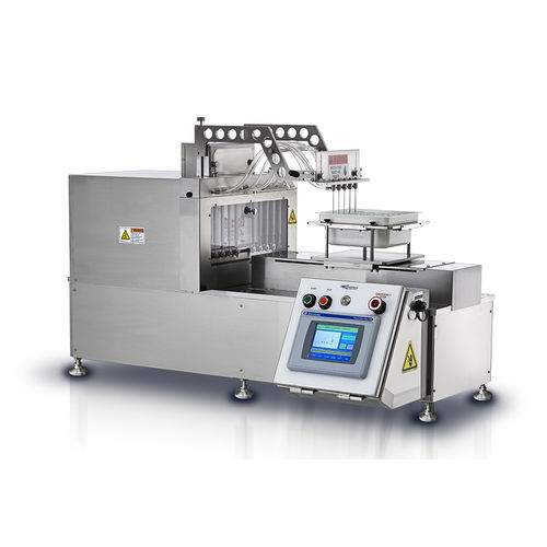Envasadora semiautomática - F329HE - Cozzoli Machine Company - de seringas / para líquidos / para a indústria farmacêutica