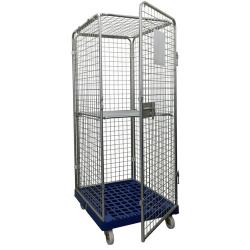 Container aramado com rodas multiusos - SRC0708-P - Arcawa GmbH - de tela metálica / com prateleiras / 4 painéis