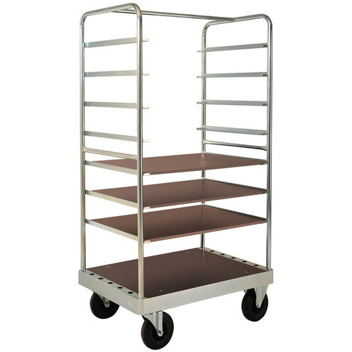 Container aramado com rodas multiusos -  AKM138-2B - Arcawa GmbH - com prateleiras / metálico / 2 tabuleiros
