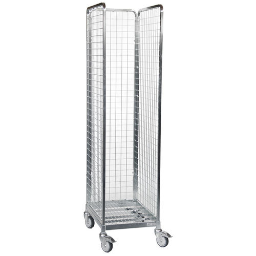 Container aramado com rodas multiusos - MRE040618-3S50 - Arcawa GmbH - com prateleiras / de tela metálica / 3 tabuleiros