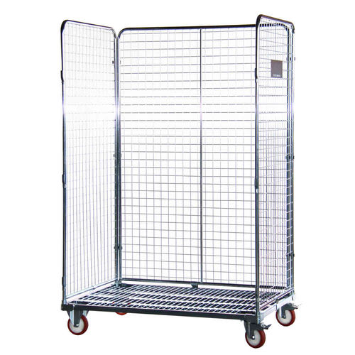 Container aramado com rodas com prateleiras - MR120818-3S50 - Arcawa GmbH - de tela metálica / 3 tabuleiros